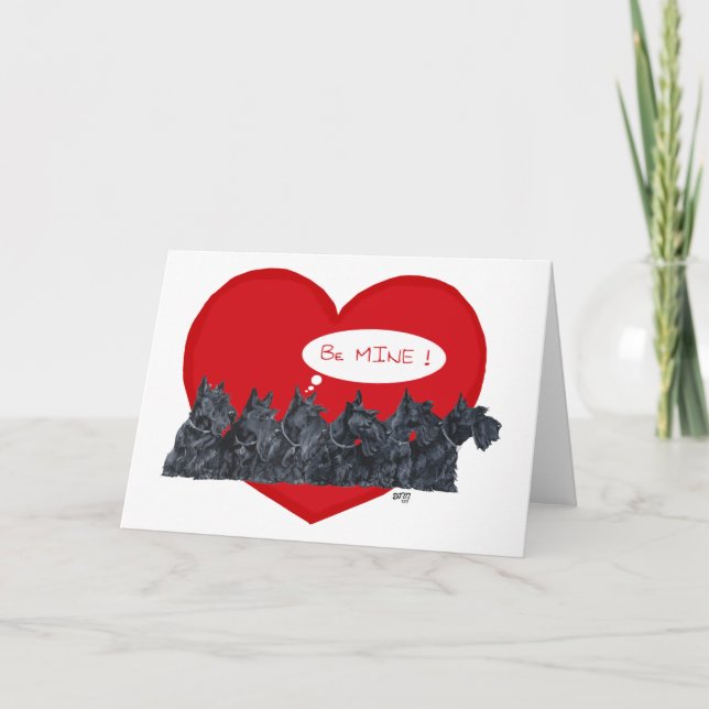 Scottish Terriers Valentine Helgkort (Framsida)