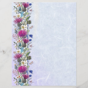 Scottish Thistle Blommigt Bröllop Stationery