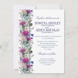 Scottish Thistle Blommigt bröllopsinbjudan Inbjudningar