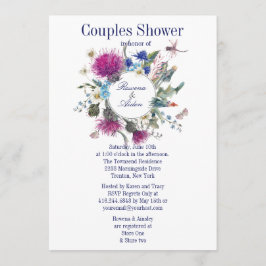 Scottish Thistle Blommigt Par Möhippa 3 Inbjudningar