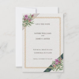 Scottish Thistle Celtic Tartan Bröllop Spara Datumet