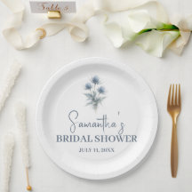 Scottish Thistle Dusty Blue Floral Bridal Shower