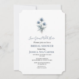 Scottish Thistle Dusty Blue Floral Bridal Shower  Inbjudningar