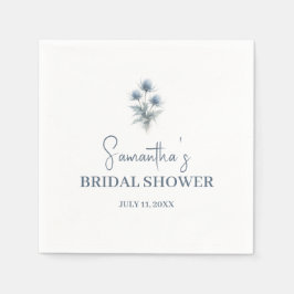 Scottish Thistle Dusty Blue Floral Bridal Shower Pappersservett