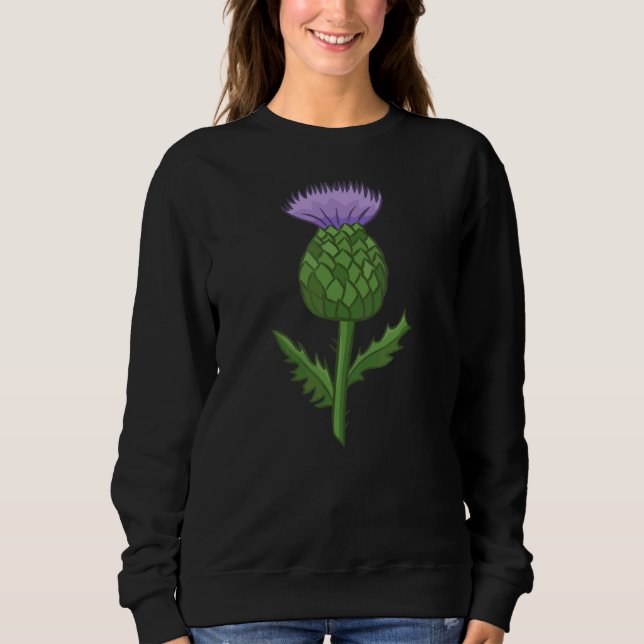 Scottish Thistle Flower T Shirt (Framsida)