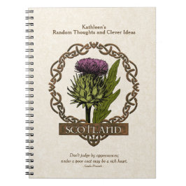Scottish Thistle Guld Celtic Knots Anteckningsbok