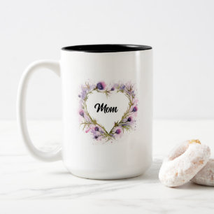 Scottish Thistle Heart Watercolor Mugg