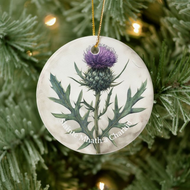 Scottish Thistle jul Ornament, Ceramic Julgransprydnad Keramik (Skapare uppladdad)