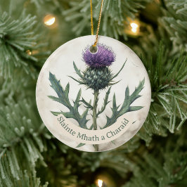 Scottish Thistle jul Ornament, Ceramic Julgransprydnad Keramik