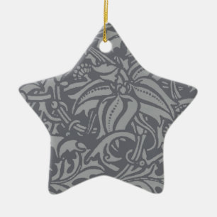 Scottish Thistle Knot William Morris Stil Julgransprydnad Keramik