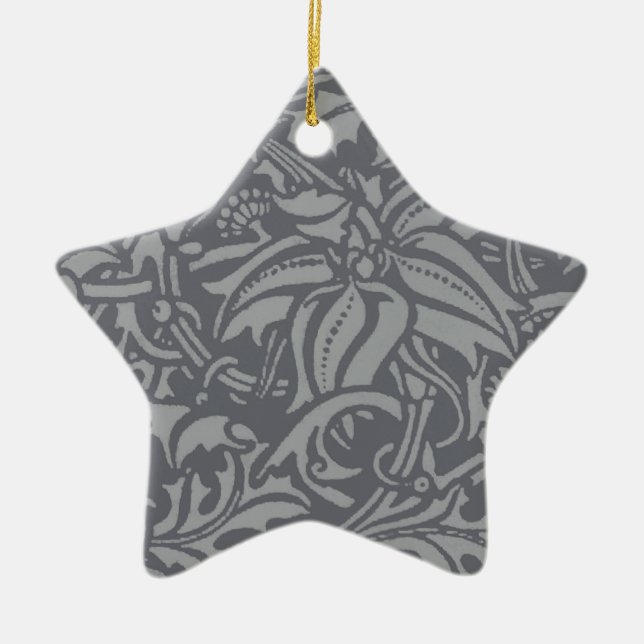 Scottish Thistle Knot William Morris Stil Julgransprydnad Keramik (Framsidan)
