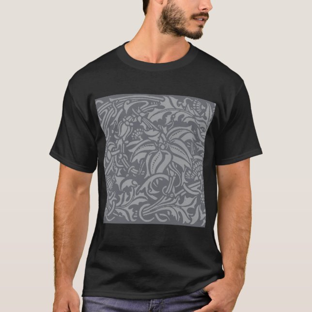 Scottish Thistle Knot William Morris Stil T Shirt (Framsida)