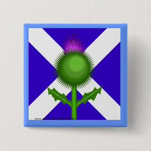 Scottish Thistle och Flagga Knapp