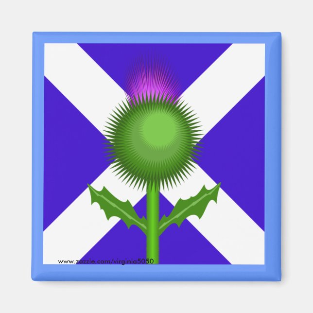 Scottish Thistle och Flagga Magnet (Framsidan)