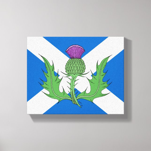 Scottish Thistle och Saltire Canvastryck (Framsida)
