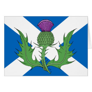 Scottish Thistle och Saltire Greeting Card OBS Kort