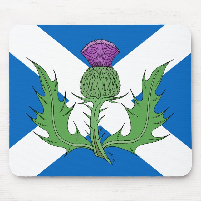 Scottish Thistle och Saltire Musmatta (Framsidan)