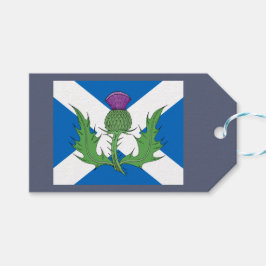 Scottish Thistle och Saltire Presentetikett