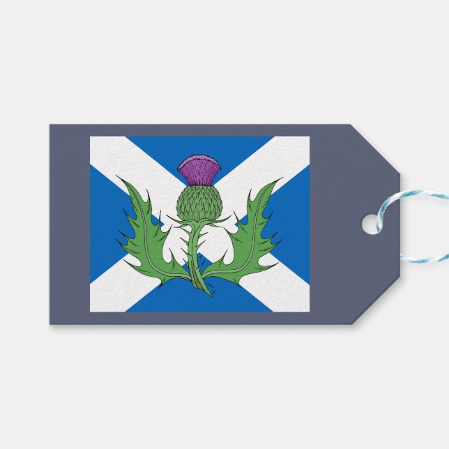 Scottish Thistle och Saltire Presentetikett (Framsidan (Horisontell))