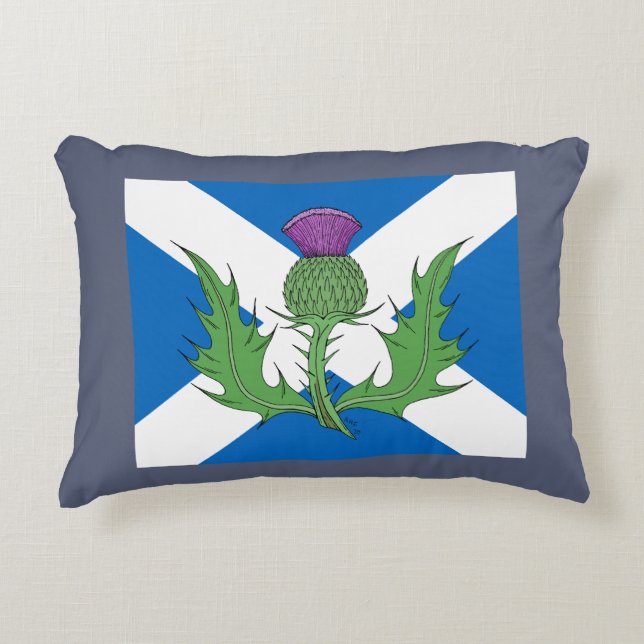 Scottish Thistle och Saltire Prydnadskudde (Framsidan)