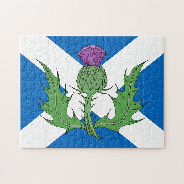 Scottish Thistle och Saltire Pussel (Horisontell)