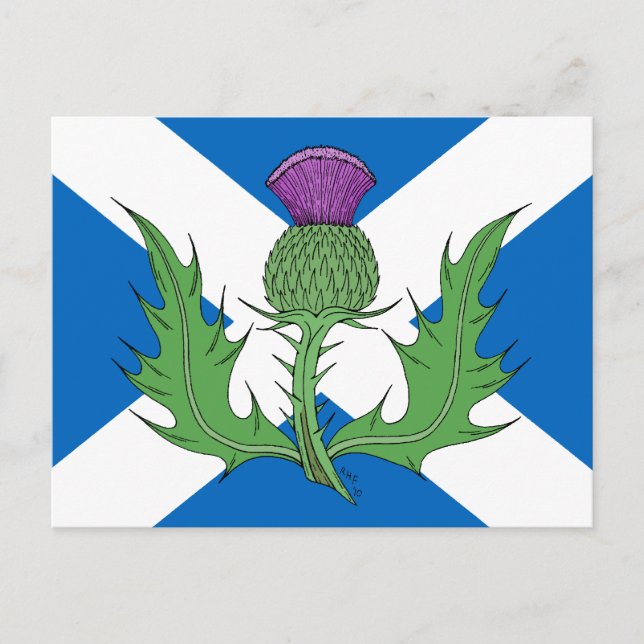Scottish Thistle och Saltire Vykort (Framsida)