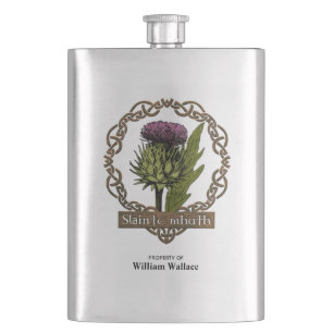 Scottish Thistle och Scots Gaelic Toast Fickplunta