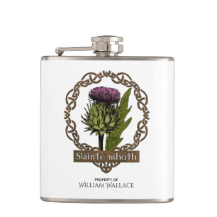 Scottish Thistle och Scots Gaelic Toast Fickplunta