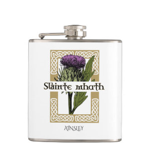 Scottish Thistle och Scots Gaelic Toast Fickplunta