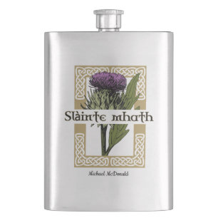 Scottish Thistle och Scots Gaelic Toast Fickplunta