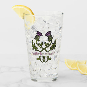 Scottish Thistle och Scots Gaelic Toast Glaskopp