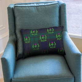 Scottish Thistle på Mörk Tartan Anpassningsbar Mon Prydnadskudde