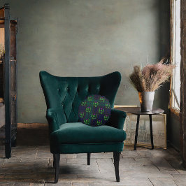 Scottish Thistle på Mörk Tartan Anpassningsbar Mon Rund Kudde