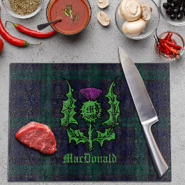 Scottish Thistle på Mörk Tartan Custom Name