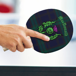 Scottish Thistle på Mörk Tartan Custom Name Pingisracket