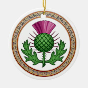 Scottish Thistle Symbol Badge Julgransprydnad Keramik