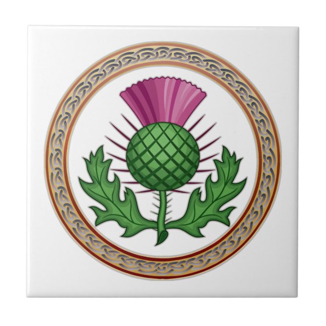 Scottish Thistle Symbol Badge Kakelplatta (Framsidan)