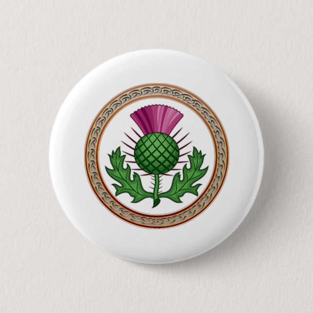 Scottish Thistle Symbol Badge Knapp (Framsida)