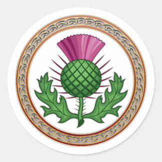 Scottish Thistle Symbol Badge Runt Klistermärke