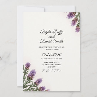 Scottish Thistle Wedding Invitation Inbjudningar