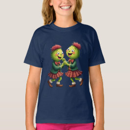 Scottish Thistles Wearing Plaid Dancing Ceilidh T Shirt