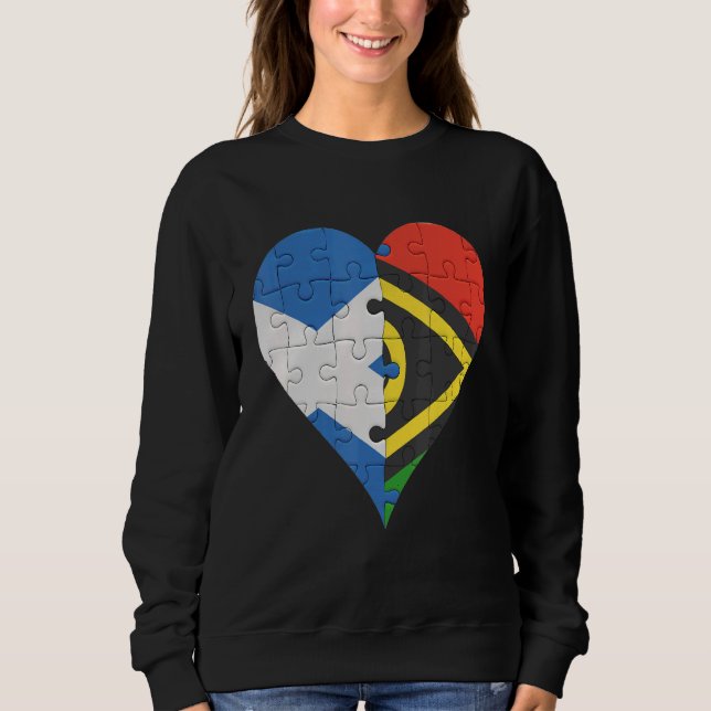 Scottish Vanuatuan Flagga Heart T Shirt (Framsida)