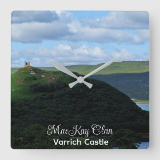 Scottish Varrich Castle MacKay Klan Fyrkantig Klocka