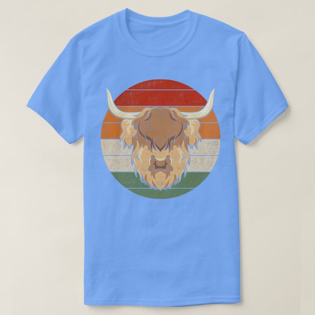 Scottish Vintage Scottish Highland Cow T Shirt (Design framsida)