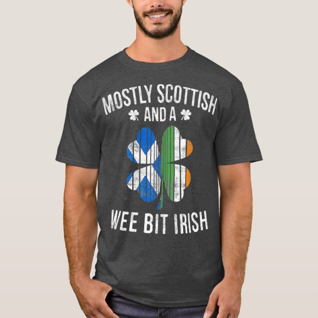 Scottish Wee Bit Irish Scotland St patricks day T Shirt (Framsida)