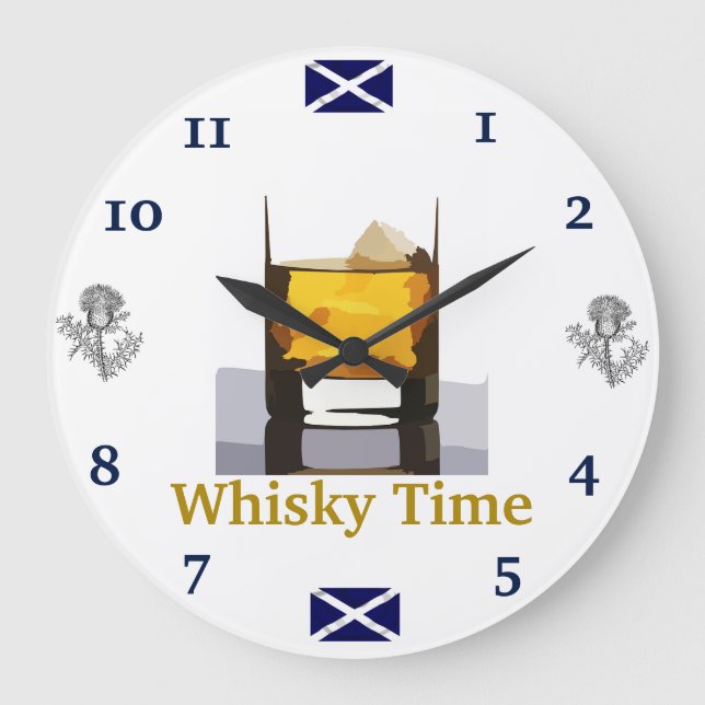 Scottish Whisky Wall Clock Stor Klocka (Framsida)