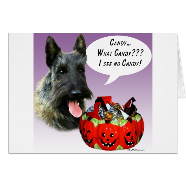 ScottishTerrier Halloween Candy Hälsningskort (Framsidan Horizontal)