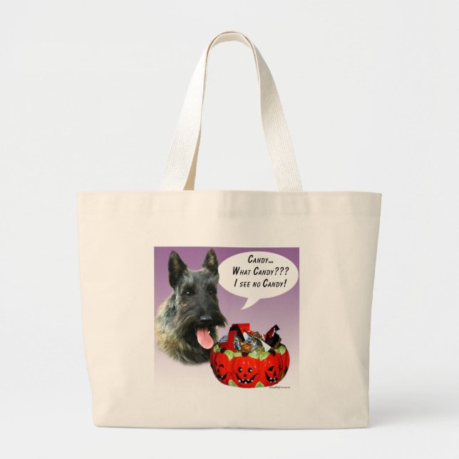 ScottishTerrier Halloween Candy Jumbo Tygkasse (Framsidan)