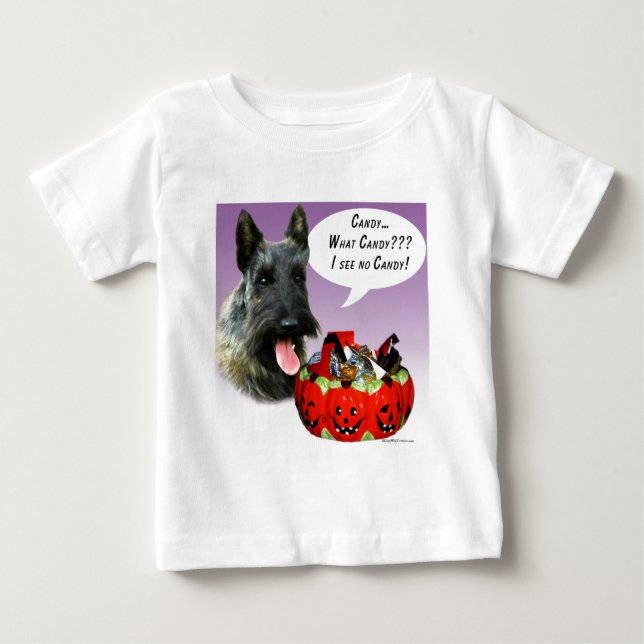 ScottishTerrier Halloween Candy T-shirt (Framsida)