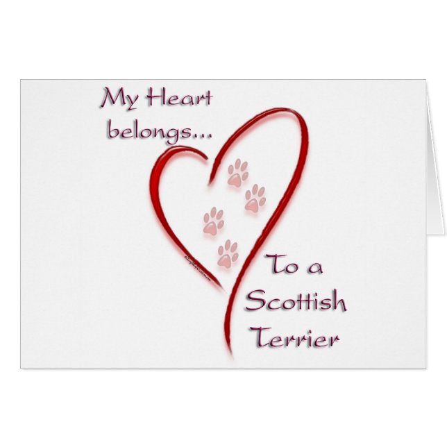 ScottishTerrier Heart-Tillhör Hälsningskort (Framsidan Horizontal)